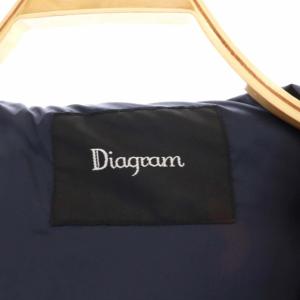 Diagram GRACE CONTINENTAL 20AW ファーダウンジャケット アウター フード 切替 ドロスト 36 紺 白 ネイビー ホワイト