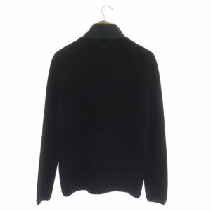 BURBERRY BLACK LABEL ウールニットジャケット ブルゾン ジップアップ フェイクレザー スタンドカラー3 黒 ブラック