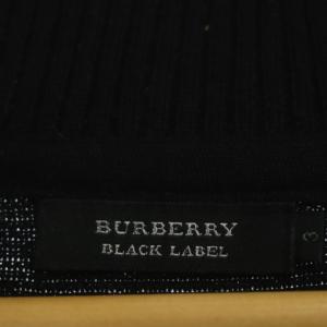 BURBERRY BLACK LABEL ウールニットジャケット ブルゾン ジップアップ フェイクレザー スタンドカラー3 黒 ブラック