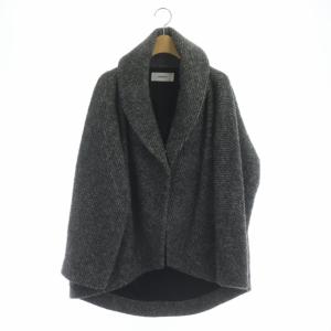 ウールショールカラーコート ハーフコート アウター M グレー