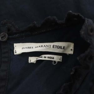 ISABEL MARANT ETOILE カットソー 刺繍 七分袖 38 紺 ネイビー