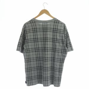 BURBERRY BLUE LABEL チェックTシャツ カットソー プルオーバー 半袖 L グレー 黒 ブラック