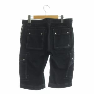 BURBERRY BLACK LABEL カーゴパンツ ハーフパンツ ステッチ 76 黒 ブラック
