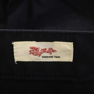 VIVIENNE TAM デニムパンツ 龍プリント ジーンズ セミワイド ジッパーフライ 1 ブラック