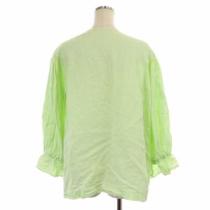 nest Robe 22SS リネン バックネックリボン2wayブラウス シャツ 長袖 F ミントグリーン