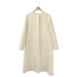 22AW バックタックノーカラーコート アウター ロング 38 ホワイト