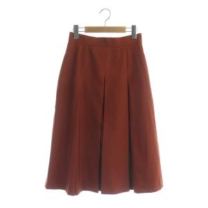 ストレッチツイルBOXタック スカート ロング プリーツ 36 赤 レッド