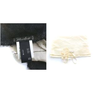 Faliero Sarti ストール 大判 地図柄 カシミヤ混 フリンジ 黒 ブラック グレー