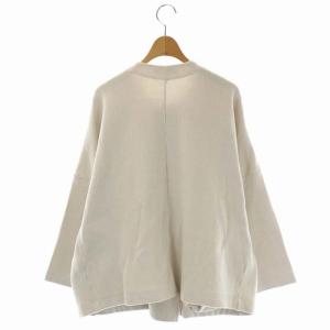 nest Robe Wフェイスドルマンカーディガン ニット 長袖 ダブル クルーネック コットン F ピンクベージュ