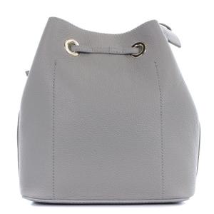 FURLA ショルダーバッグ レザー 巾着 ロゴ グレー