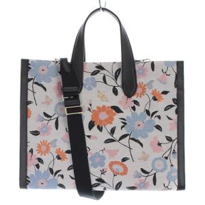 kate spade new york 22SS マンハッタン フローラル ジャカード ラージ ショルダーバッグ 2way 白 黒