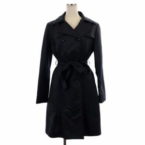 中綿 トレンチコート アウター ロング 38 黒 ブラック