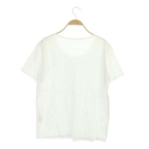 JURGEN LEHL コットン UネックTシャツ カットソー 半袖 L 白 ホワイト