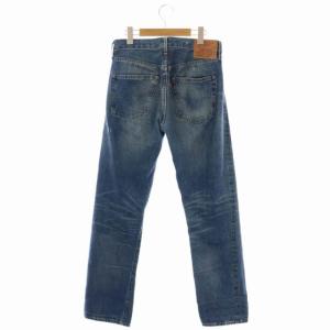 Levi's 501XX 復刻 デニムパンツ ジーンズ ストレート ボタンフライ セルビッチ ダメージ加工 青
