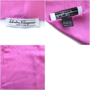 Salvatore Ferragamo ストール ガンチーニ 総柄 シルク ウール混 フリンジ パープル