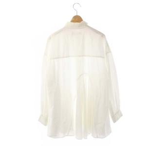 ENFOLD 22SS シリコンポプリン ランダムフレアシャツ 長袖 38 白 ホワイト