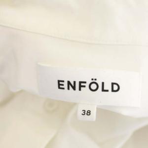 ENFOLD 22SS シリコンポプリン ランダムフレアシャツ 長袖 38 白 ホワイト