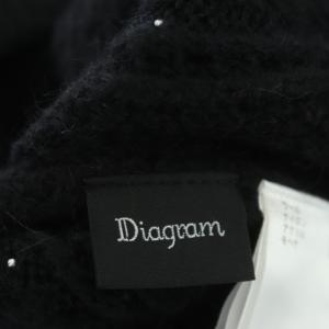 Diagram GRACE CONTINENTAL 刺繍ニットトップ セーター 長袖 ボトルネック プルオーバー パール ウール混 モヘヤ混 36 黒 ブラック 白 ホワイト