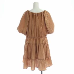 Diagram GRACE CONTINENTAL 22SS ティアードパフTOP ブラウス プルオーバー チュニック丈 半袖 パフスリーブ 36 ライトブラウン