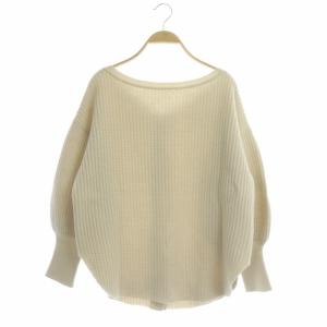 21AW サーマルニット セーター 長袖 バックV ラウンドヘム 36 ライトベージュ