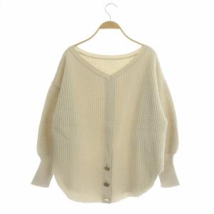 Diagram GRACE CONTINENTAL 21AW サーマルニット セーター 長袖 バックV ラウンドヘム 36 ライトベージュ