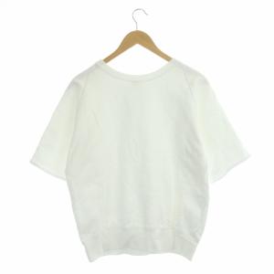 LOOPWHEELER スウェットトップス プルオーバー 五分袖 M 白 ホワイト