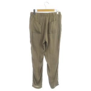 Deuxieme Classe シルクサテンパンツ テーパード イージー 茶 ブラウン