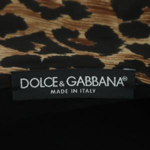 DOLCE&GABBANA ベスト ジレ 切替 裏地レオパード柄 38 グレー 黒 ブラック