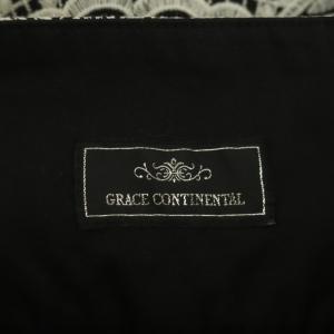 GRACE CONTINENTAL ショートパンツ ハイウエスト 刺繍 フロントジップ 36 黒 ブラック 白 ホワイト