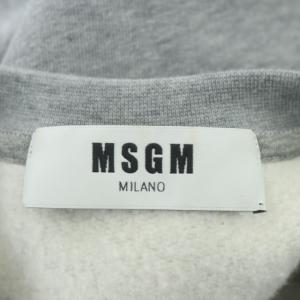 MSGM スパンコールスウェット トレーナー プルオーバー ロゴ 裏起毛 S グレー 黒 赤 ブラック レッド