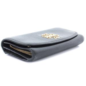 TORY BURCH 長財布 レザー ロゴ 二つ折り 黒 ブラック