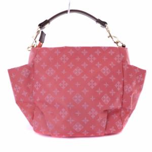 russet トートバッグ ハンドバッグ ショルダーバッグ ナイロン モノグラム 2WAYバッグ 桃 ピンク