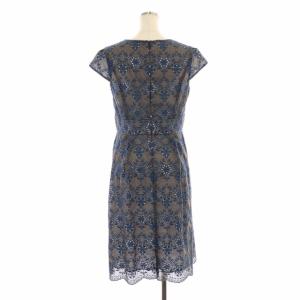 TOCCA 20SS 洗える ALLAMANDA ドレス ワンピース フレンチスリーブ フレア タック 膝丈 カットワーク 刺繍 スカラップ