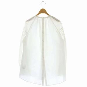 CASA FLINE 21SS タックスリーブ コットン ブラウス シャツ 長袖 バックボタン F 白 ホワイト