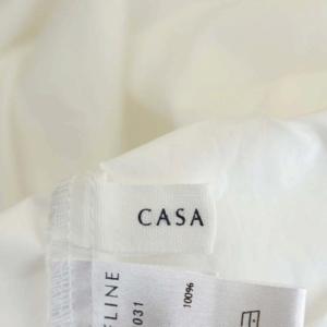 CASA FLINE 21SS タックスリーブ コットン ブラウス シャツ 長袖 バックボタン F 白 ホワイト