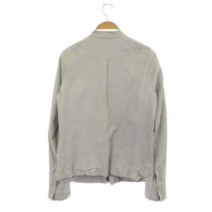 sisii カウレザー シングル ライダースジャケット レザージャケット ジップアップ ライトグレージュ