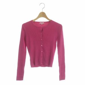 SILK RIB ニットカーディガン ボレロ ショート丈 長袖 XS ピンク