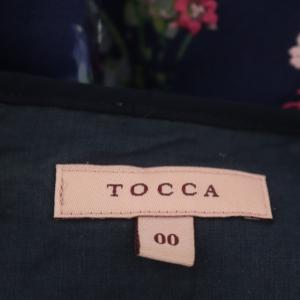TOCCA SUNRAYドレスワンピース フレア 膝丈 ノースリーブ 花柄 刺繍 00 紺 ピンク 緑 ネイビー グリーン