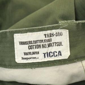 TICCA ミリタリーパンツ カーゴパンツ ストレート ボタンフライ コットン 3 カーキ