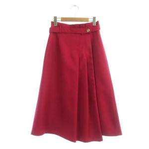 21AW ツイルアシメスカート ミモレ丈 ベルト付き 36 ピンク