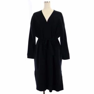 20AW レーヨンポリエステルギャザーカーディガン ニット ロング 38 黒 ブラック