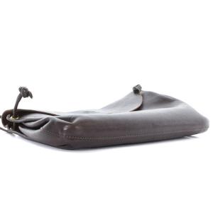 IL BISONTE ショルダーバッグ 型押し ロゴ レザー ブラウン