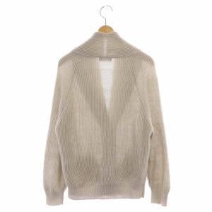 MARGARET HOWELL 20SS CHUNKY LINEN リネン カーディガン Vネック 長袖 2 ライトベージュ