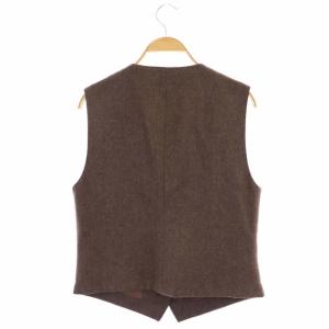 MARGARET HOWELL ウール ジレ ベスト Vネック 2 茶 ブラウン