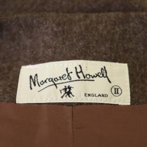 MARGARET HOWELL ウール ジレ ベスト Vネック 2 茶 ブラウン