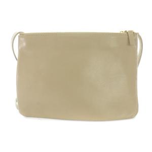 CELINE トリオ ラージ ショルダーバッグ レザー ベージュ