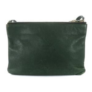 CELINE トリオ スモール ショルダーバッグ レザー 緑 グリーン OH