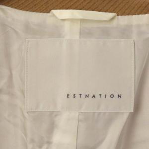 ESTNATION ツイルウールジャケット テーラード ミドル丈 2B 総裏地 38 キャメル