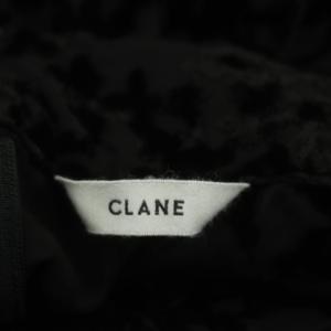 CLANE 21AW FLORET OPAL TOPS トップス ブラウス 長袖 プルオーバー フロッキー ハイネック 1 黒 ブラック
