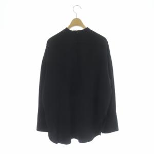 CLANE 22AW RIBBON TIE TOPS リボンタイトップス ブラウス シャツ 長袖 プルオーバー クルーネック 1 黒 ブラック